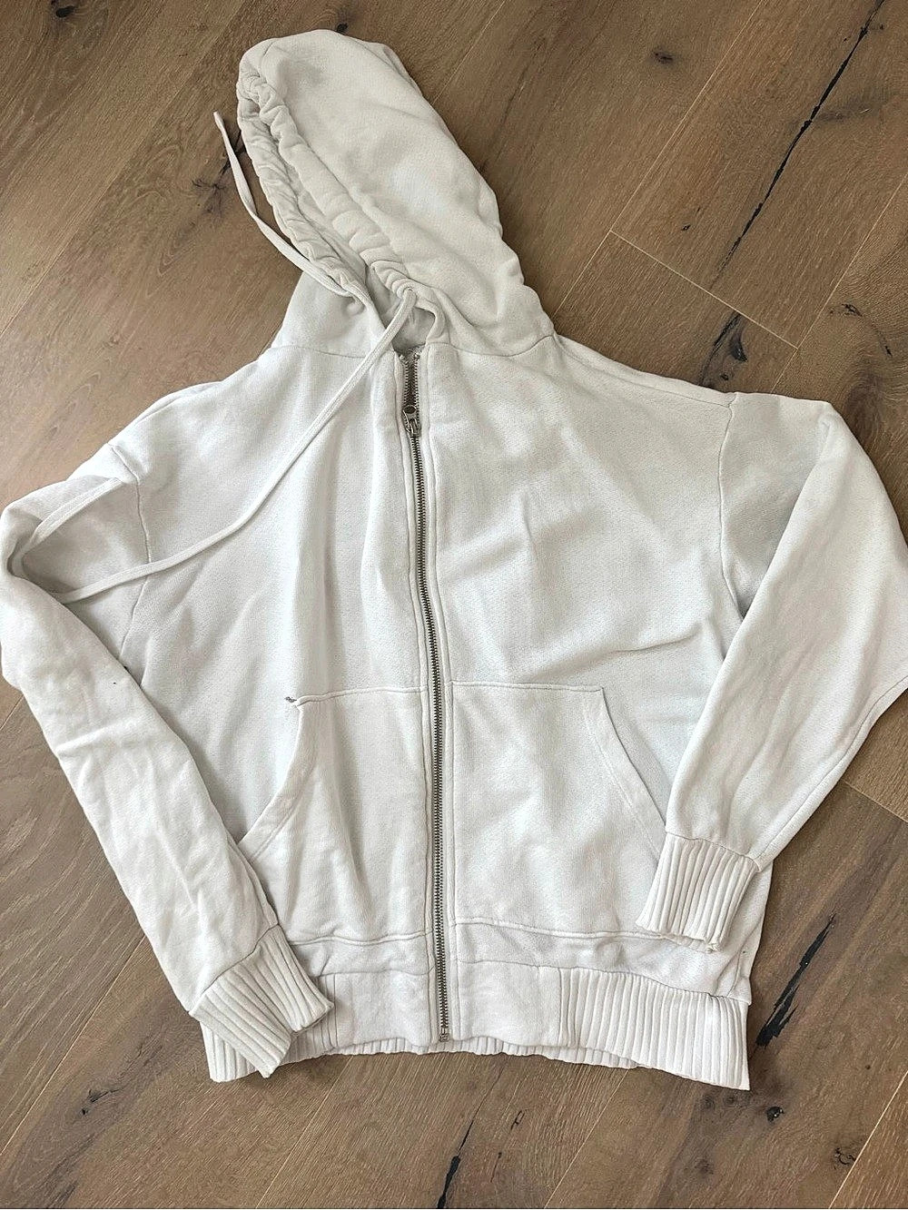Spiritual Gangster Full-Zip Graphic Hoodie in White Size Small